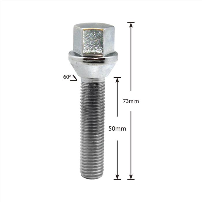 Lug Bolts Conical Seat - 17mm Hex Size Chrome Plated